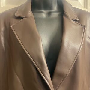 Banana Republic Brown Faux Leather Women's Jacket Sz 14